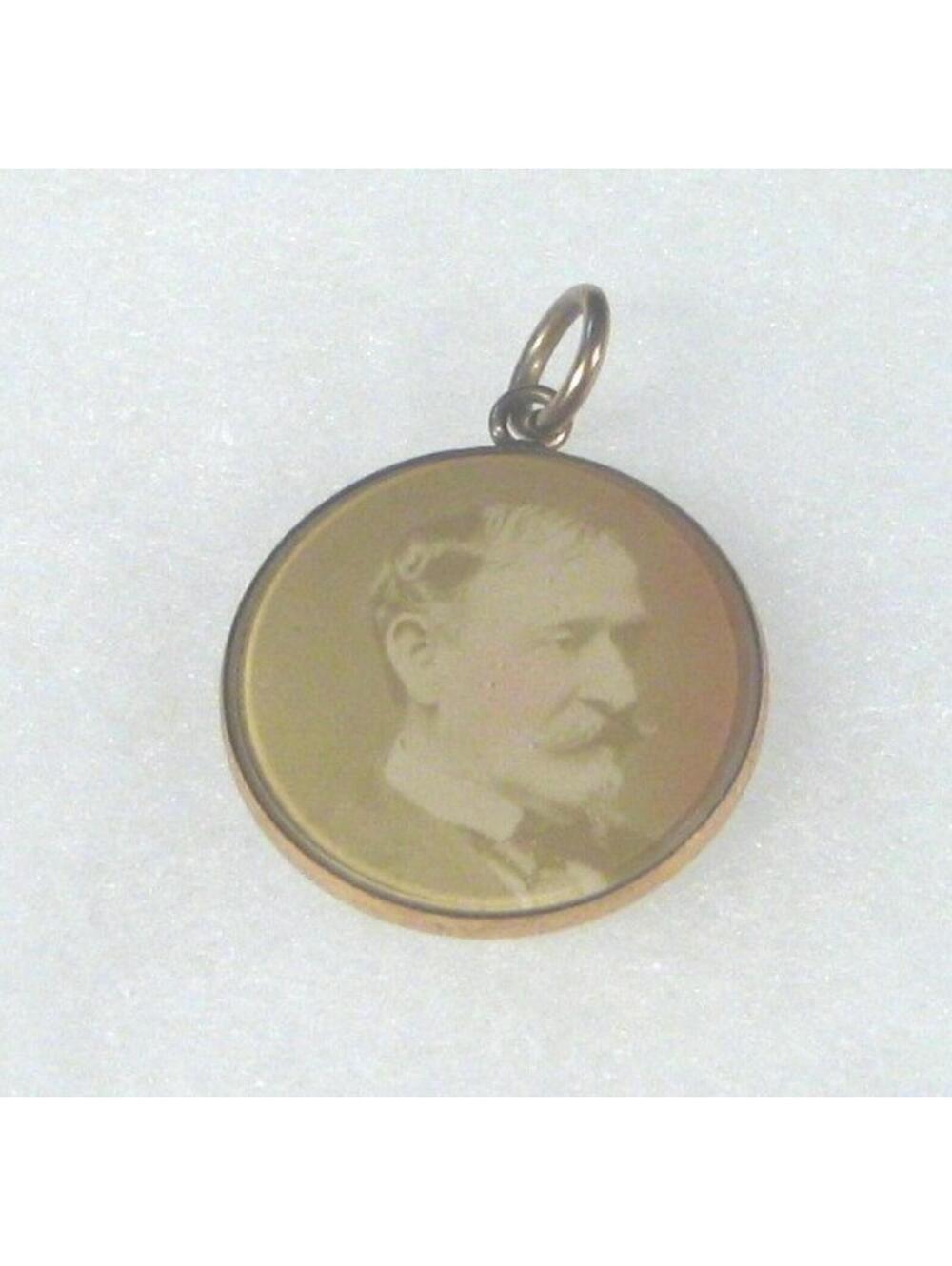 Scott Schley Pendant 1898 Spanish American War Winfield Fob Gold Filled w/ glass